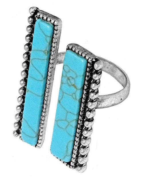Gemstone Bar Ring-Rings-BlandiceJewelry-Turquoise-Inspired Wings Fashion