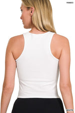 Mesh Lined Racerback Tank Top-Shirts & Tops-Zenana-Black-Small-Inspired Wings Fashion