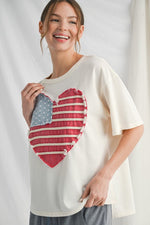Vintage Heart Flag Top-Shirts & Tops-Jodifl-Ivory-Small-Inspired Wings Fashion