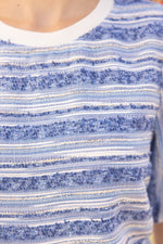 Stripe Textured Top-Shirts & Tops-VOY-Blue-Small-Inspired Wings Fashion