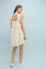 Floral Ruffle Mini Dress-Dress-Wishlist-Cream-Small-Inspired Wings Fashion