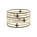 Beaded Cross Bracelets-Bracelets-What's Hot Jewelry-Black-Inspired Wings Fashion
