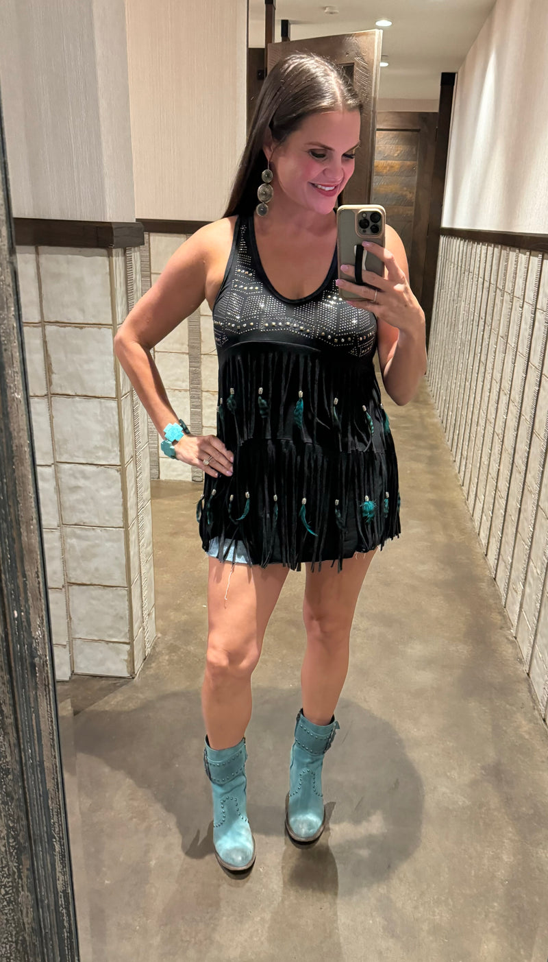 Two Tiered Top-Tops-Pat Dahnke-Black-Small-Inspired Wings Fashion