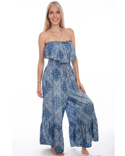 Bandana Jumpsuit-Jumpsuit-Scully-Blue-XS-Inspired Wings Fashion