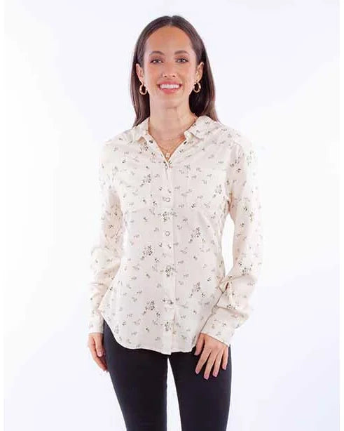 Ditsy Floral Top-Tops-Scully-Ivory-Small-Inspired Wings Fashion