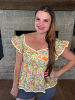 Ruffle Peplum Top-Top-Umgee-Pink-Small-Inspired Wings Fashion