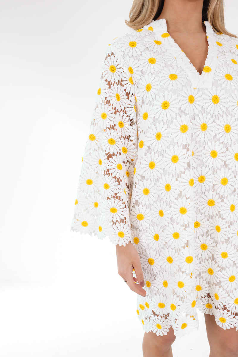 Daisies & Lace Dress-Dresses-J Marie Collections-White-XS-Inspired Wings Fashion