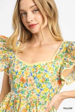 Ruffle Peplum Top-Top-Umgee-Yellow-Small-Inspired Wings Fashion