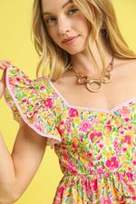 Ruffle Peplum Top-Top-Umgee-Pink-Small-Inspired Wings Fashion