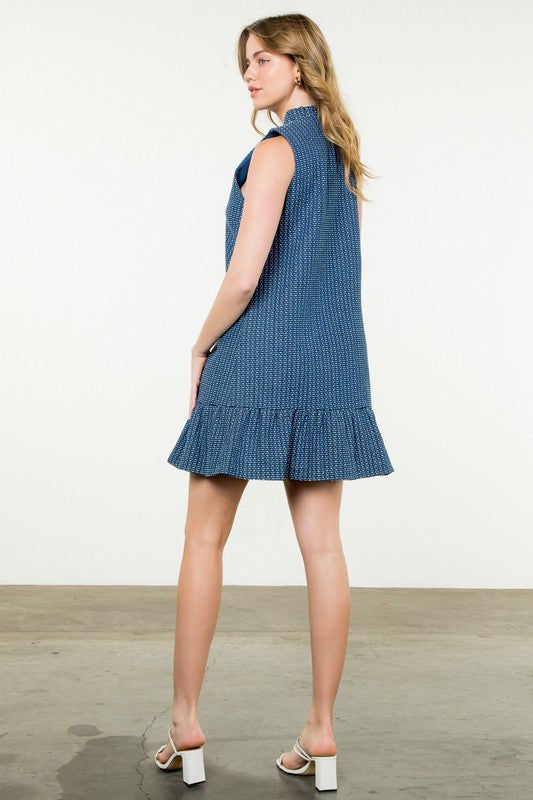 Sleeveless Mini Dress-Dress-THML-Blue-XS-Inspired Wings Fashion