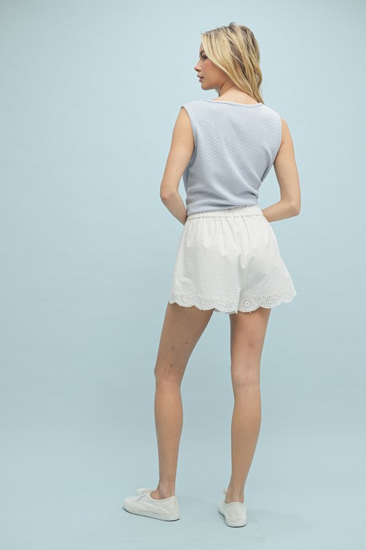 Scallop Lace Shorts-shorts-Wishlist-White-Small-Inspired Wings Fashion