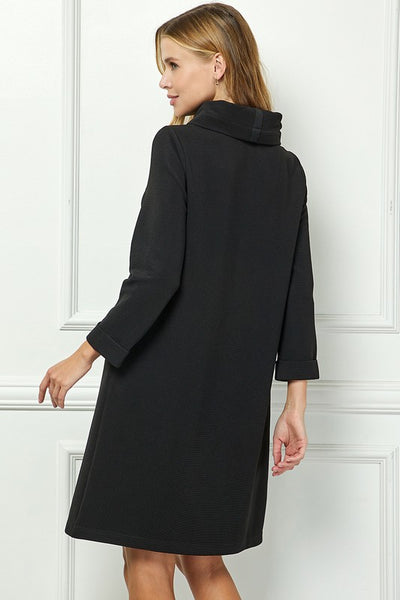mock turtleneck mini dress Charcoal Mock Neck Mini Sweater Dress
