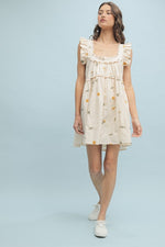 Floral Ruffle Mini Dress-Dress-Wishlist-Cream-Small-Inspired Wings Fashion