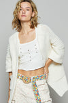 Cuffed Sleeve Cardigan-Cardigans-Pol Clothing-Cream-Small-Inspired Wings Fashion