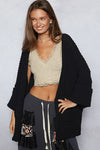 Cuffed Sleeve Cardigan-Cardigans-Pol Clothing-Black-Small-Inspired Wings Fashion