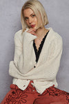 Floral Button Cardigan-Cardigans-Pol Clothing-Cream-Small-Inspired Wings Fashion