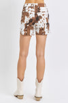 Cow Print Shorts-shorts-Judy Blue-Brown-Small-Inspired Wings Fashion