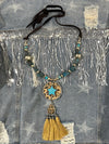 Turquoise Star & Leopard Necklace-Necklaces-Rare Bird-Inspired Wings Fashion