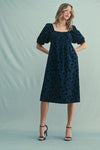 Velvet Floral Midi Dress-Dress-Wishlist-Navy/Black-Small-Inspired Wings Fashion