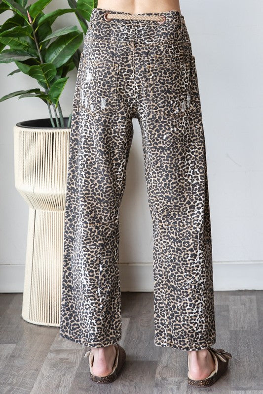 Distressed Leopard Pants