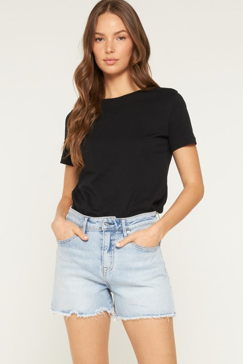 Super H Frayed Short-Shorts-MICA Denim-LT Blue-XS-Inspired Wings Fashion