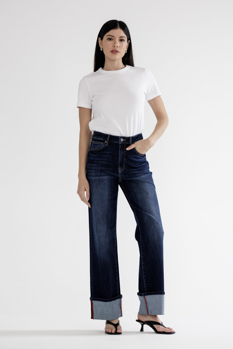 Mica HR WL Cuff Hem Jeans-Jeans-MICA Denim-24-Inspired Wings Fashion