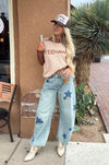 Star Print Barrel Jeans-Jeans-ee:some-Denim-Small-Inspired Wings Fashion