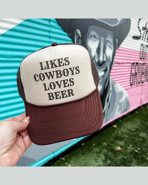 Likes Cowboys Loves Beer Trucker Cap-hat-Turquoise and Tequila-Inspired Wings Fashion