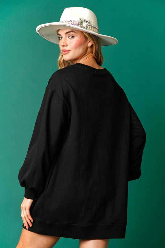 Christmas Cheers Cocktail Sweatshirt Dress-Dresses-Fantastic Fawn-Small-Black-Inspired Wings Fashion