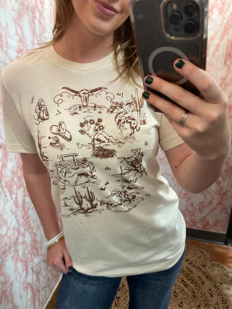 Western Toile T-Shirt-T-Shirt-XOXO ART & CO-Small-Inspired Wings Fashion