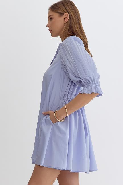 Bow Tie Dress-Dresses-Entro-Small-Chambray-Inspired Wings Fashion