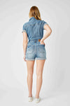 High Waist Short Sleeve Romper-Romper-Judy Blue-Small-Inspired Wings Fashion