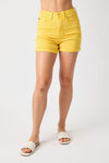 HW Garment Dyed Shorts-shorts-Judy Blue-Small-Yellow-Inspired Wings Fashion