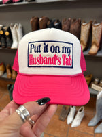 Husband's Tab Trucker Hat-hat-Lucky Girl Boutique-Pink-Inspired Wings Fashion