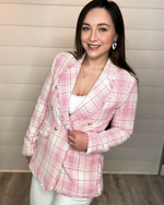 Tweed Blazer-Blazer-Fate by LFD-Small-Cream/Pink-Inspired Wings Fashion
