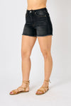 High Waist Tummy Control Fray Hem Shorts-shorts-Judy Blue-Small-Black-Inspired Wings Fashion