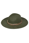 Chain Link Strap Western Hat-Hats-Fame Accessories-Olive-Inspired Wings Fashion