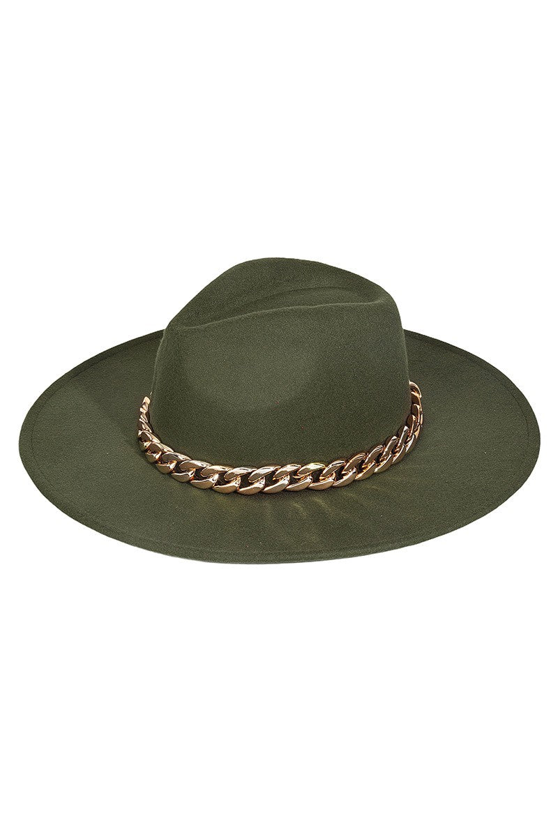 Chain Link Strap Western Hat-Hats-Fame Accessories-Olive-Inspired Wings Fashion