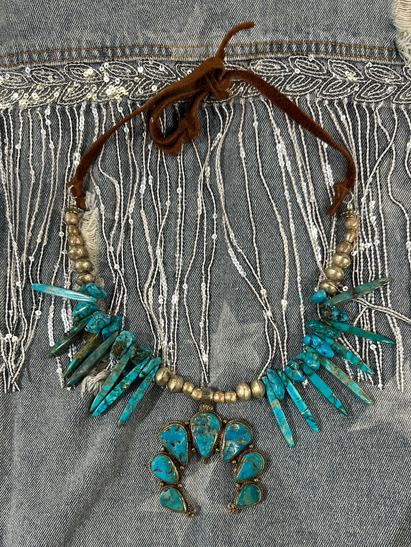 Turquoise Naja Necklace-Necklaces-Rare Bird-Inspired Wings Fashion