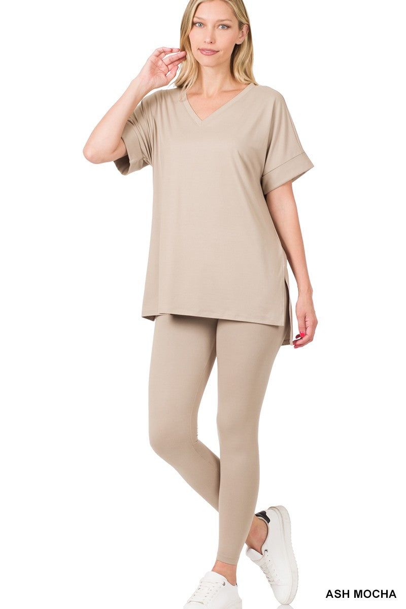 Butter Soft Loungewear set-Matching Set-Zenana-Ash Mocha-Small-Inspired Wings Fashion