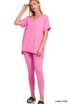 Butter Soft Loungewear set-Matching Set-Zenana-Candy Pink-Small-Inspired Wings Fashion