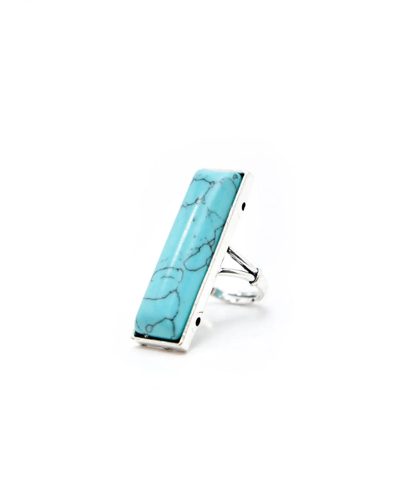 Turquoise Bar Ring-Rings-West & Co-Inspired Wings Fashion