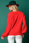 Merry Everything Embroidery Sweater-Sweatshirt-Peach Love California-Small-Red-Inspired Wings Fashion