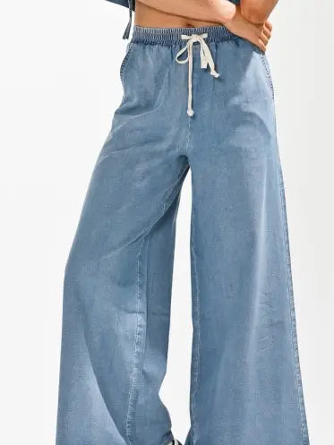 Denim Wide Pants-pants-NoaBoa-LT Denim-Small-Inspired Wings Fashion