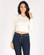Modal Round Neck Long Sleeve Crop T-shirt-Shirts & Tops-5th Culture-Small-White-Inspired Wings Fashion