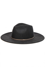Flat Brim Chain Fedora Hat-Hats-Fame Accessories-Black-Inspired Wings Fashion