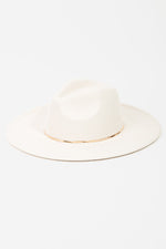 Flat Brim Chain Fedora Hat-Hats-Fame Accessories-Ivory-Inspired Wings Fashion