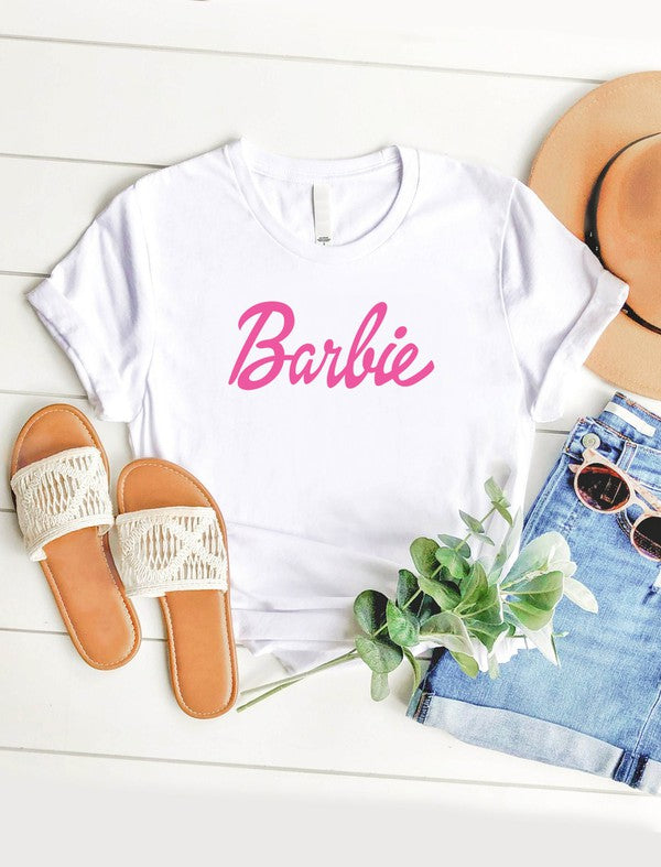 Barbie Tee-T-Shirt-Pink Nabi-Small-White-Inspired Wings Fashion