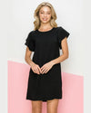 Tie Back Woven Dress-Dresses-FSL Apparel-Small-Black-Inspired Wings Fashion