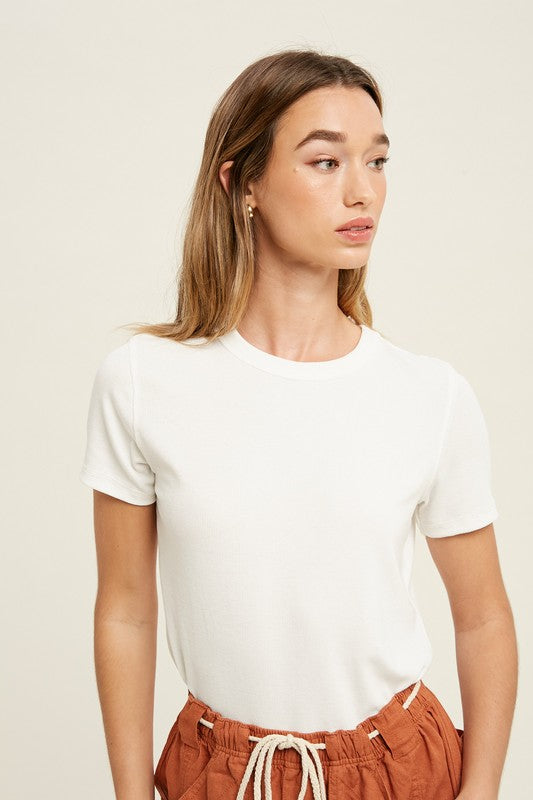 Basic Ribbed Tee-Tops-Wishlist-Small-Off-white-Inspired Wings Fashion